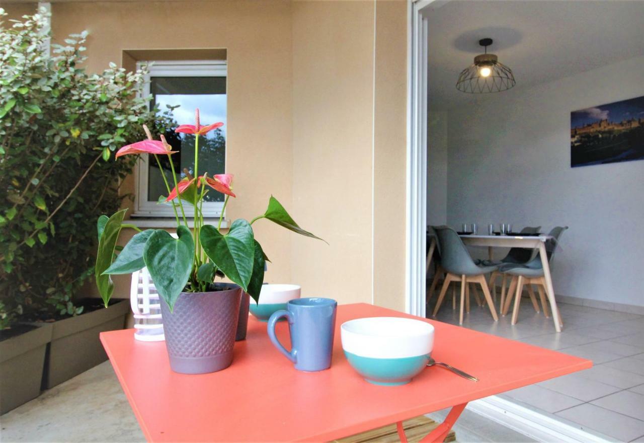 Tout Confort ! Calme, Climatisation, Parking Gratuit, Grande Terrasse, Ascenseur, Wifi Carcassonne Dış mekan fotoğraf